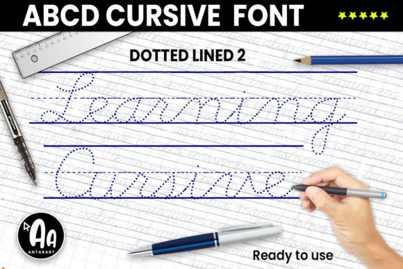 Abcd Cursive Dotted Lined2: A Handwritten Font That Feels Human